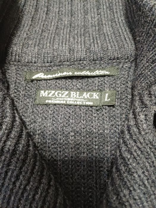 Męski sweterek dwurzędowe guziki Premium MZGZ Black rozm 2XL.