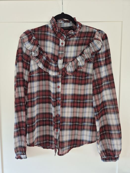 Koszula z ozdobną falbaną rozmiar S marki mohito