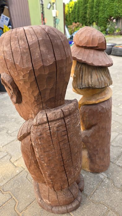 Piękne rzeźby ludowe sygnowane 77cm
