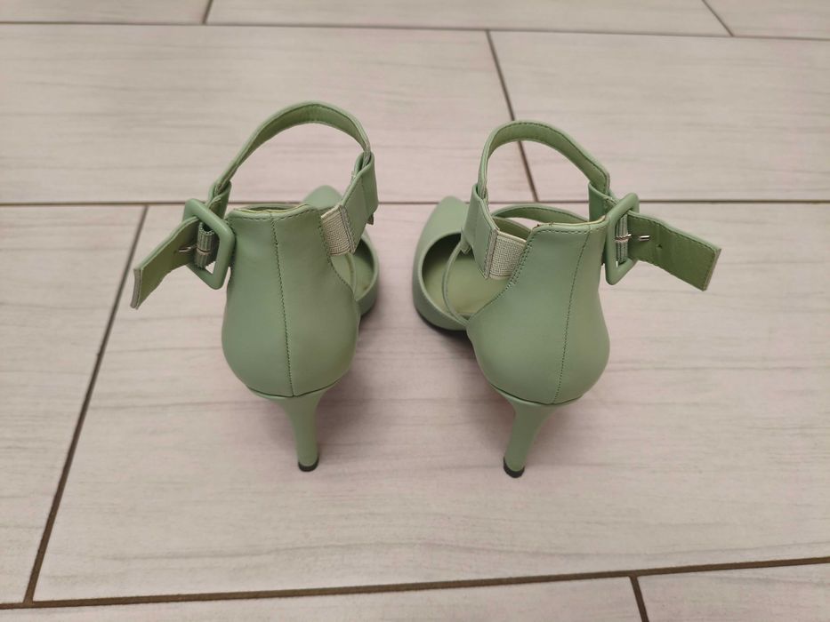 buty damskie szpilki seledynowe r. 38