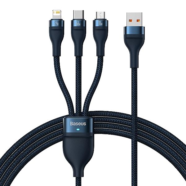 Baseus Flash Series Ⅱ kabel 3w1 do szybkiego ładowania USB-A do USB-C
