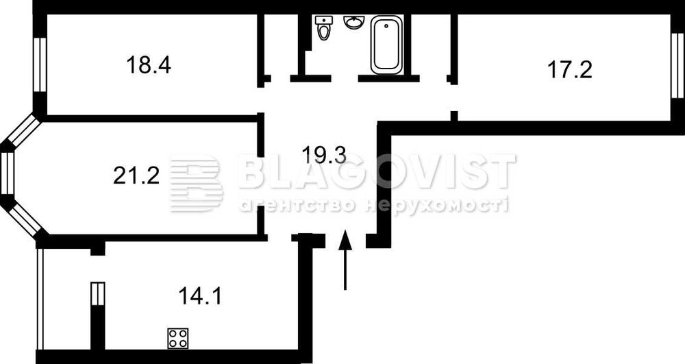 3к квартира в жк бізнес-класу "ПоділГрад" без ремонту