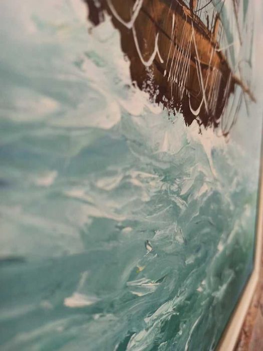 Oprawiony obraz malowany na płótnie