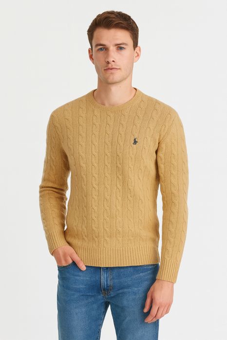 Sweter ze splotem beżowy Polo Ralph Lauren L