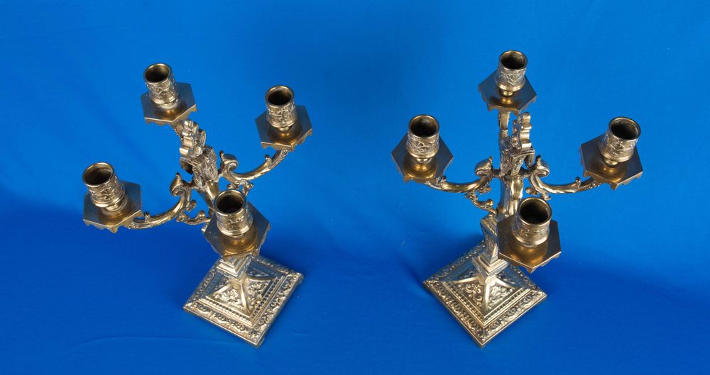 канделябри бронзові канделябры бронзовые пара подсвечники