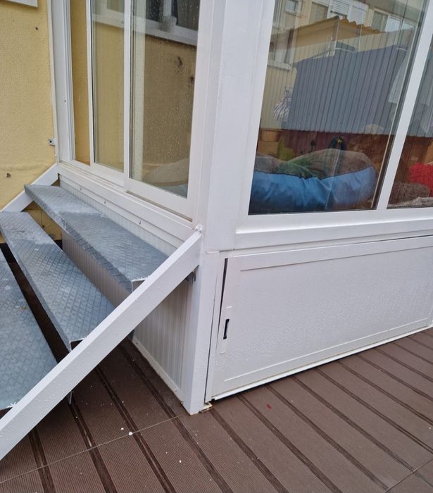 Escada ferro 3 degraus galvanizada