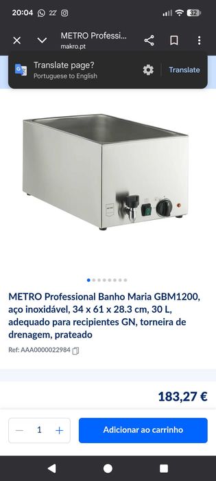 2x Bain marie Metro professional kitchen cozinha restaurant gastronomia gastro