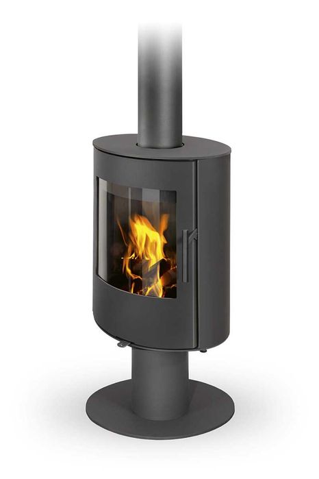 Piec wolnostojący obrotowy Romotop Evora T metal od ręki