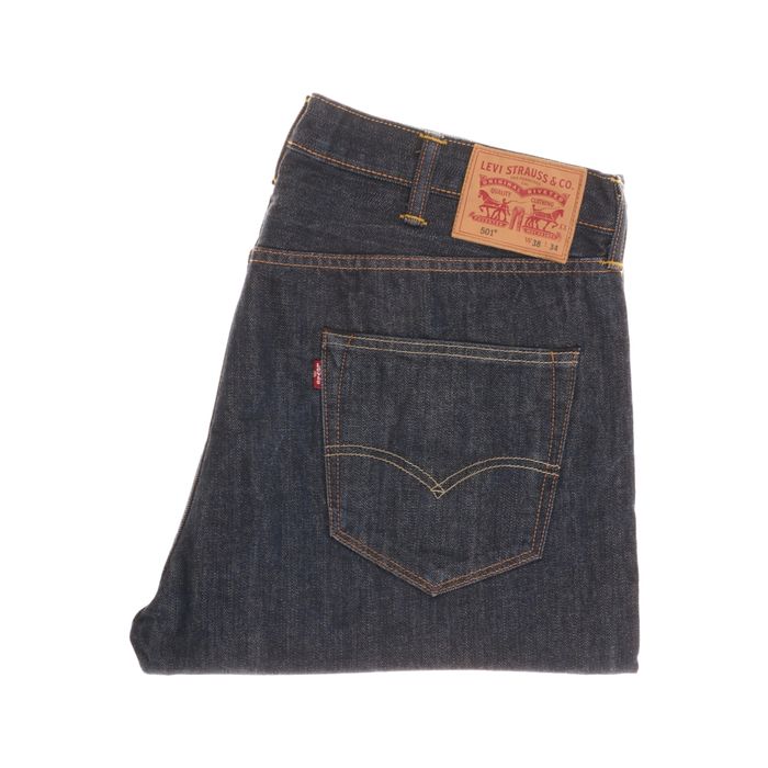 Spodnie Levis 501 W38 L34 Guzikowy Prosty Krój Ciemny Denim