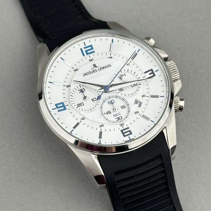 Zegarek naręczny męski Jacques Lemans | biały chronograf