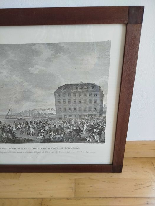 Quadro Antigo, com importante gravura