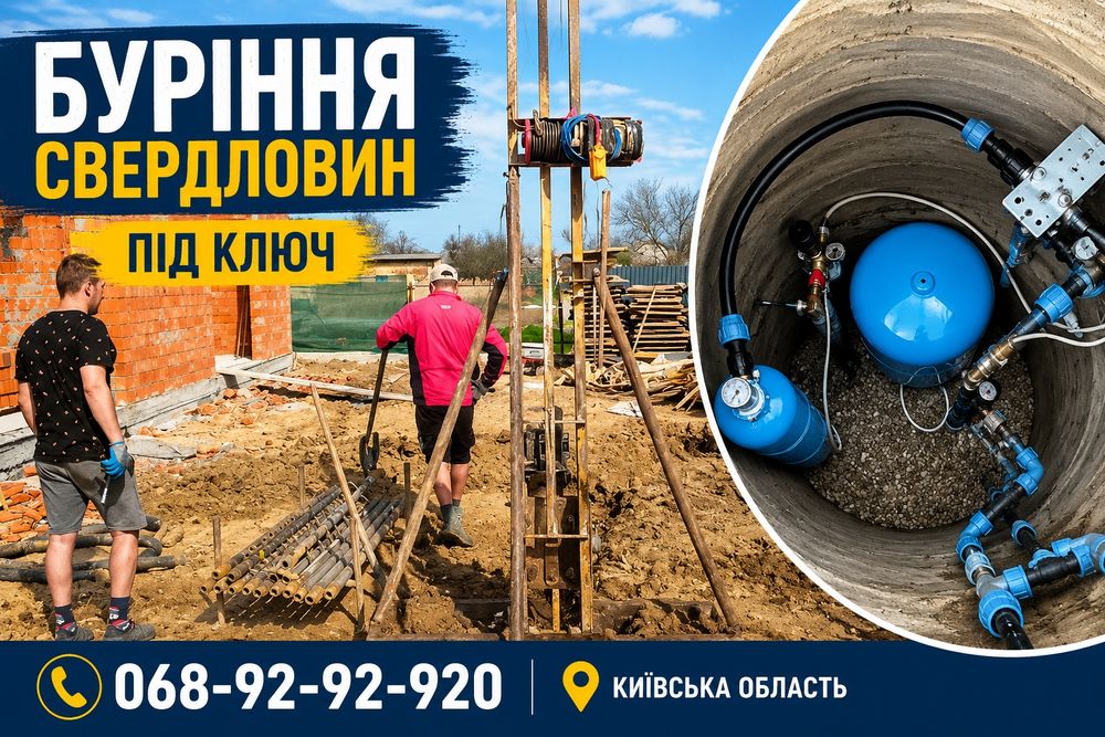 Буріння свердловин. Фастівський район. Свердловини під ключ на воду.