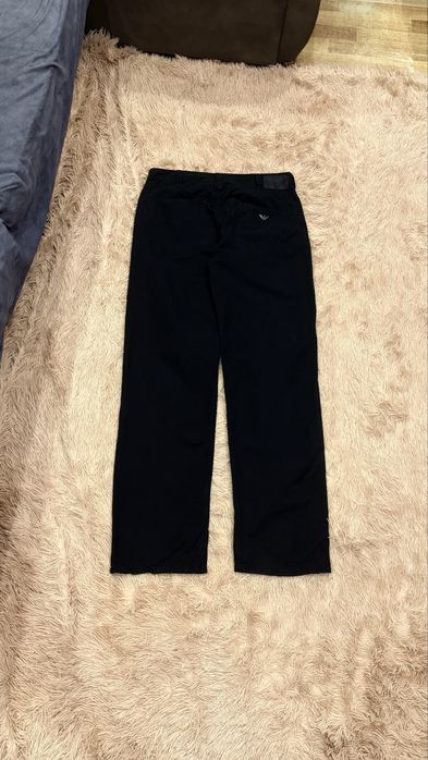 Чорні штани джинси брюки черные штаны джинсы брюки armani jeans metal logo армани джинс метал лого 32 оригинал
