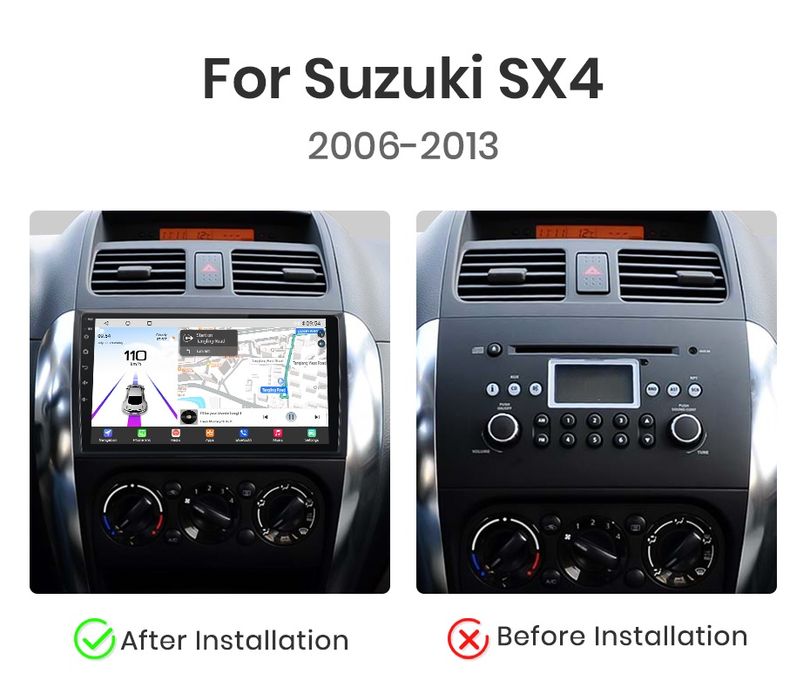 Rádio 9" Suzuki Sx4 de 2006-13 Android CARPLAY WIFI GPS 1/32GB NOVO
