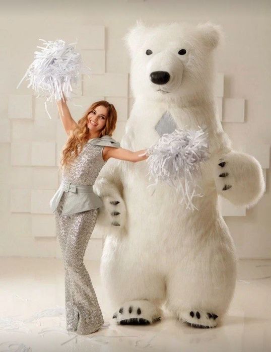 Белый мишка поздравление медведя аниматора Одесса