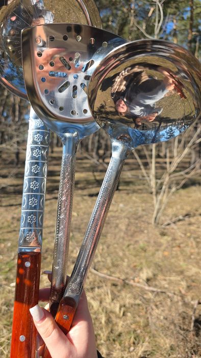 Узбецькі шумівки лопатки ополоники нержавійка 47 і 65см