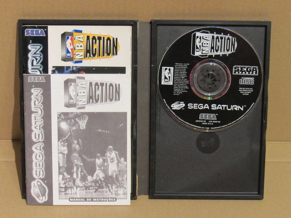 Jogo Sega Saturn NBA Action completo PT