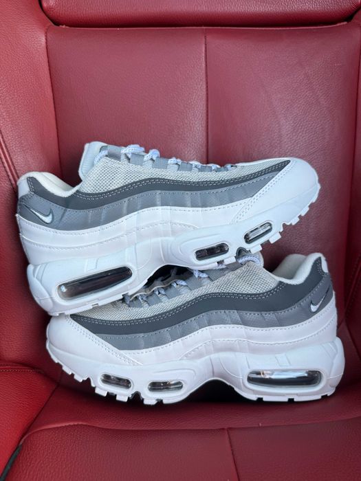 (ОПЛАТА ПІСЛЯ ОГЛЯДУ)Nike Air Max 95 Grey White Найк Аір Макс 95 Сіро-білі