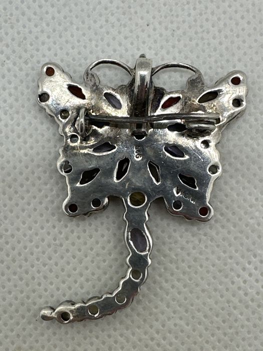 Брошка серебро 925 натуральные камни брошка срібло 925