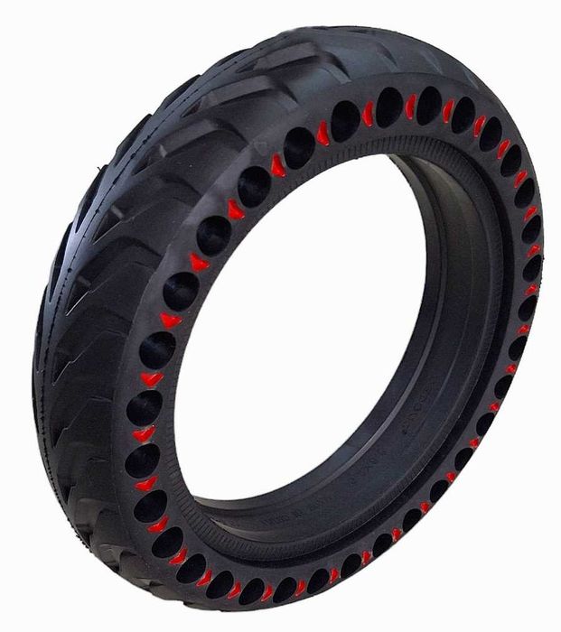 Opona do hulajnogi półpełna 8,5x2 36,5mm czarna, czerwone elementy