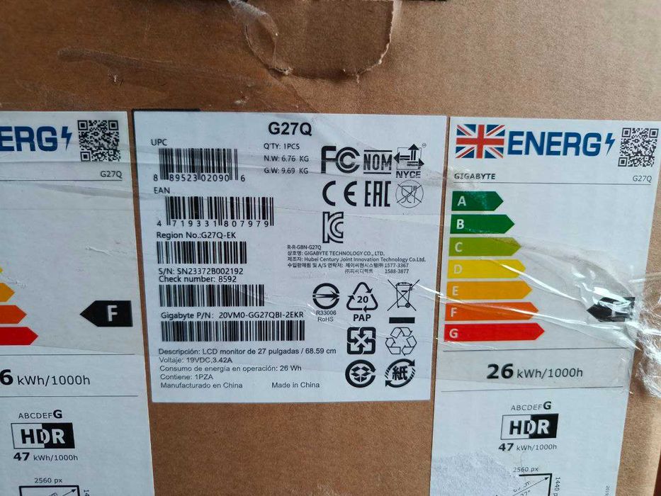 Монітор 27" Gigabyte G27Q Gaming Monitor -- 2K IPS 8-Bit