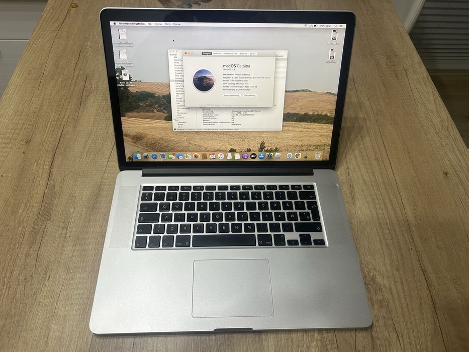 Macbook Pro Retina 2012 i7 8Gb 256Gb  15 cali