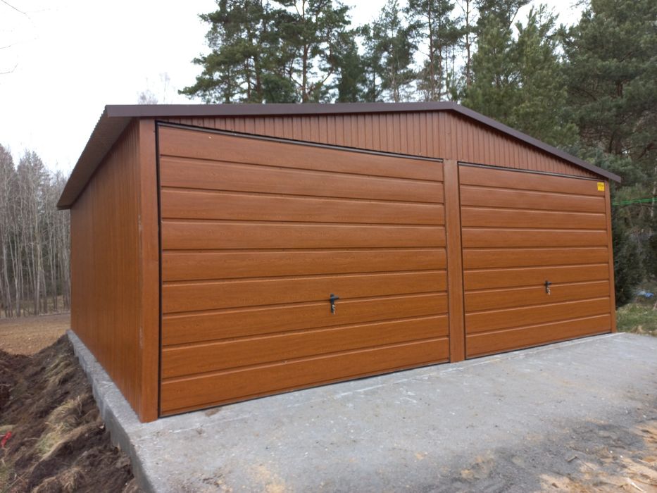 6x5 ŚWI Garaż Blaszany Blaszak Garaże Blaszane Drewnopodob Blaszaki
