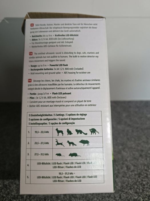 Repelente animal solar e bateria