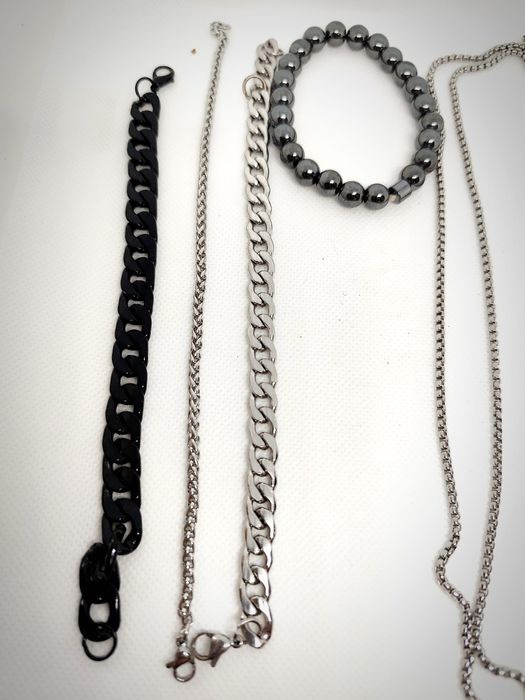 Conjunto de 6 Acessórios Masculinos/Unissexo: Colares e Pulseiras