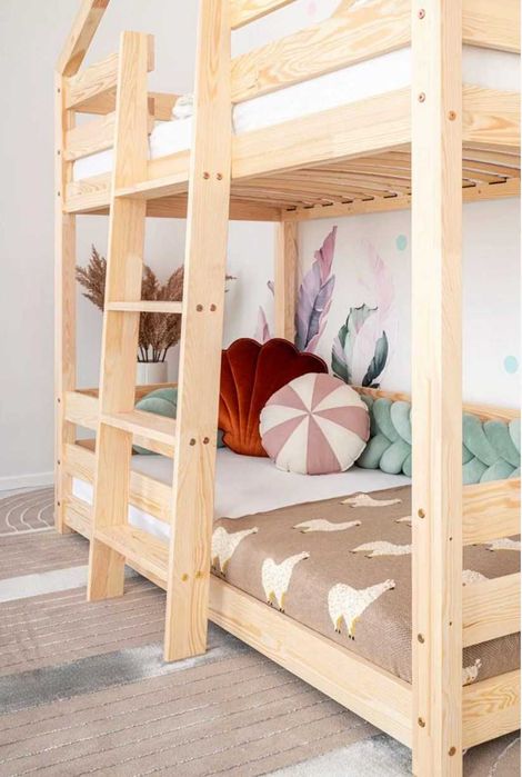 Beliche Montessori – Saja 2 Cama Casinha de Casal para Crianças, Madeira Natural, Design Escandinavo