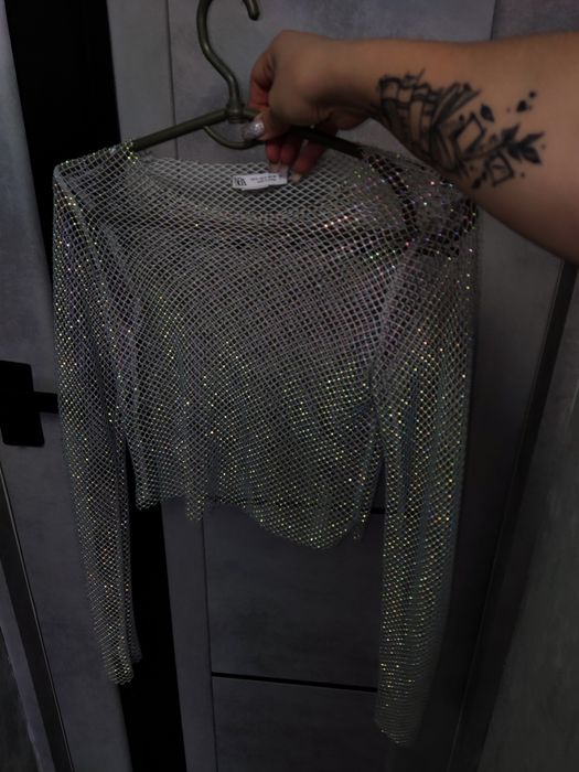 Неймовірний топ сітка зі стразами Zara