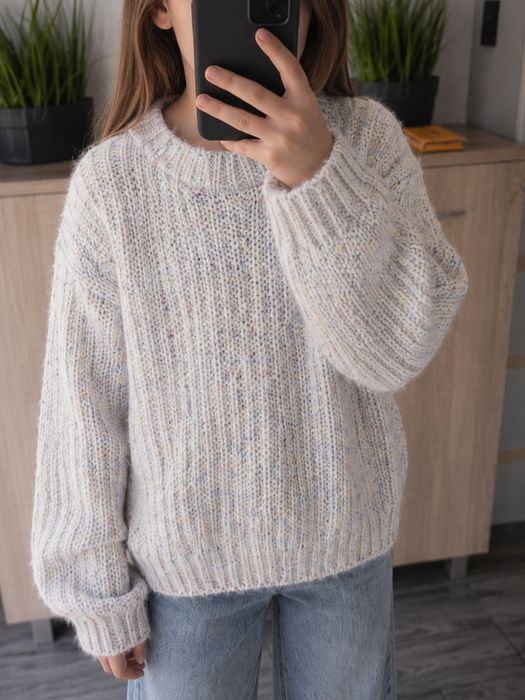 Piękny gruby sweter, sweterek, sweter dla dziewczynki, 7 lat
