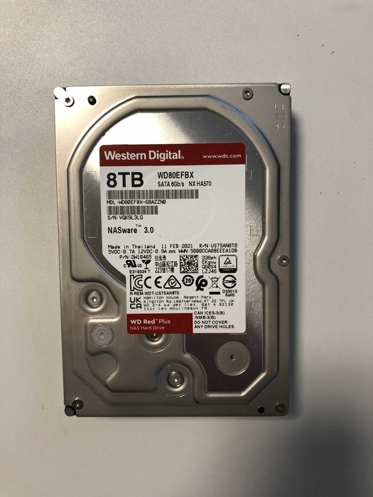 WD Red PLus NAS Hard Drive 8TB (WD80EFBX)