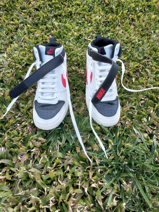 Nike Court Borough Mid - Preto, Branco e Vermelho - Em Excelente Estad