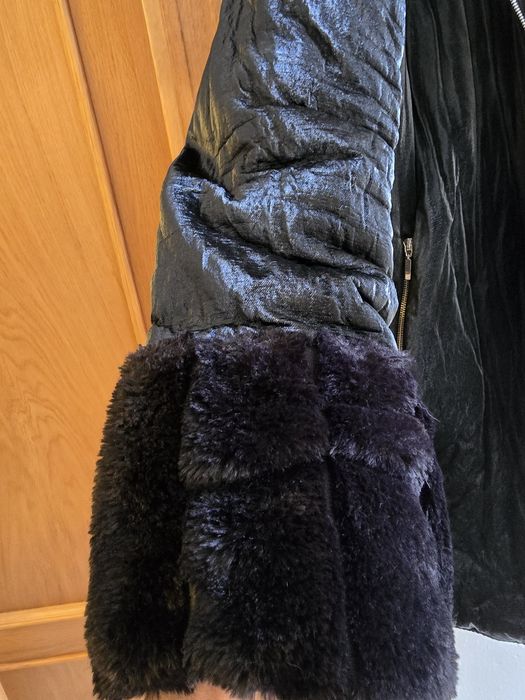 Casaco preto XXL com pelo