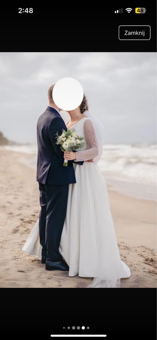 Elegancka, klasyczna suknia ślubna w literę A