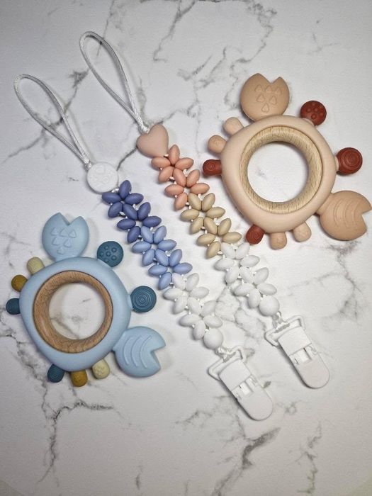 Подарунковий набір для малюка, гризунець,тримач для пустушки