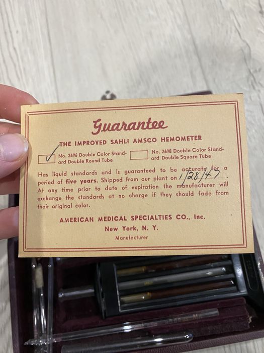 Гемометр 1947 США Improved all american sahli haemometer AMSCO Product