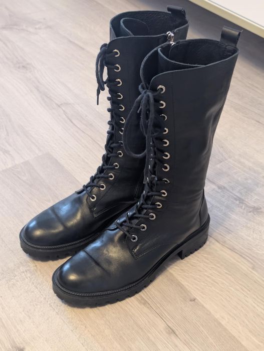 Buty zimowe skórzane Carinii, skóra naturalna
