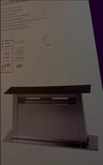 Okap wysuwany z blatu Cooke&Lewis 90 cm CLDHB90