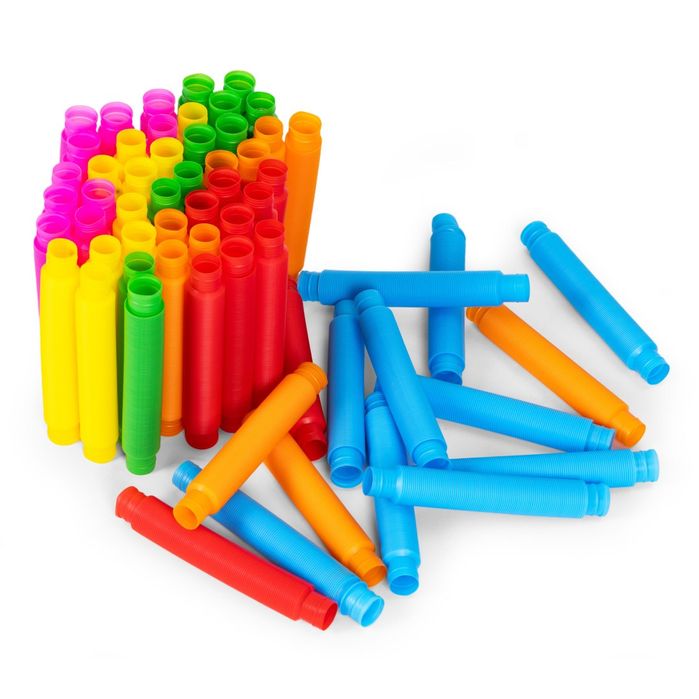 Kolorowe rurki sensoryczne pop tube dla dzieci montesori 60 sztuk