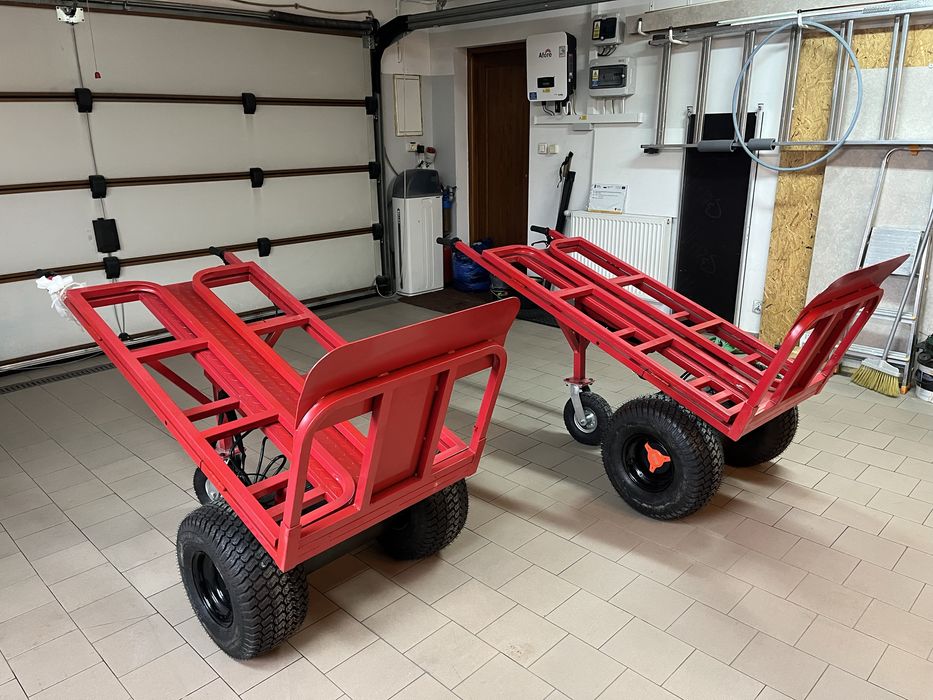 Elektryczny wózek transportowy, dmuchańce, budowlanka, ogrodnictwo