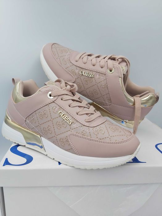 Buty różowe sneakersy GUESS monogram sportowe buty rozmiar 38