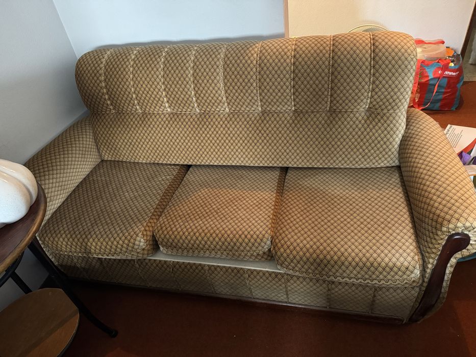 Conjunto de Sofá-Cama e 2 Sofás Individuais