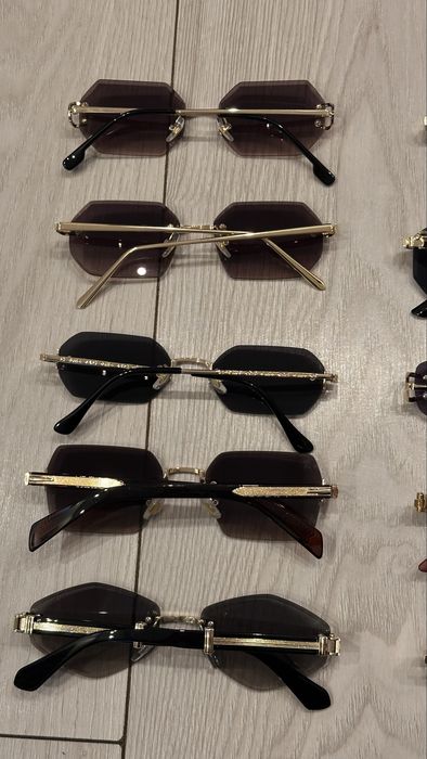 Okulary prostokątne szkła gradient bez oprawek pantera Y2K Zalando