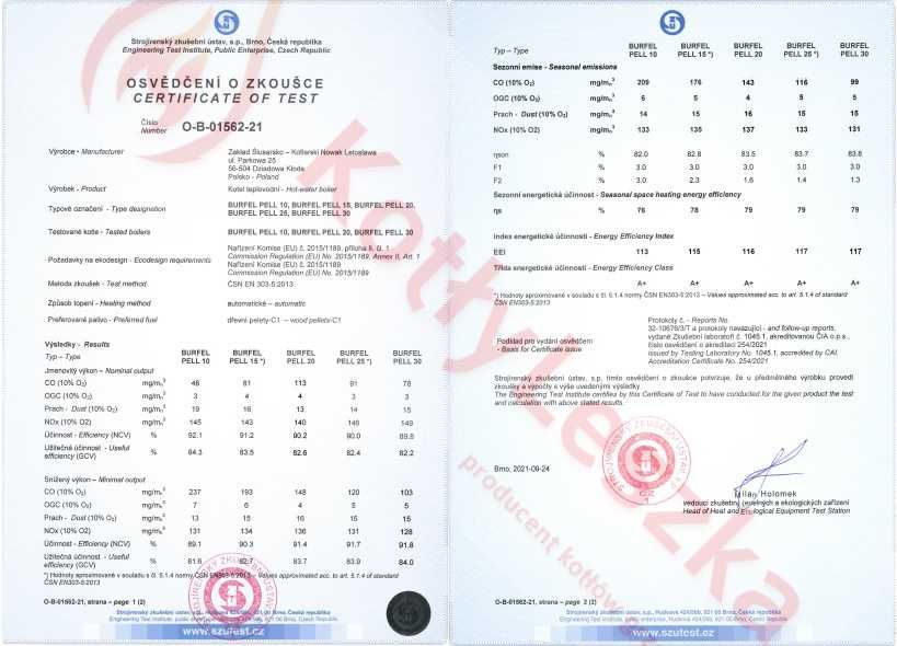 Kocioł piec c.o. 5 klasa BURFEL PELL 10 kW ekoprojekt kotlyleszka