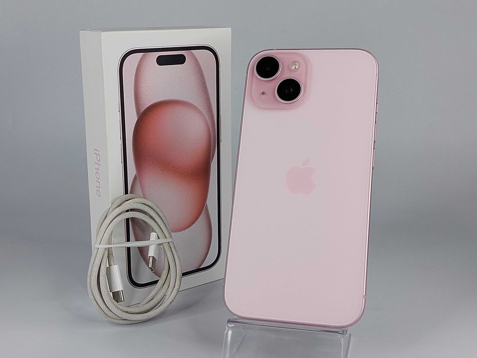 iPhone 15 128 GB Różowy, Dobry Stan, Bateria 83%