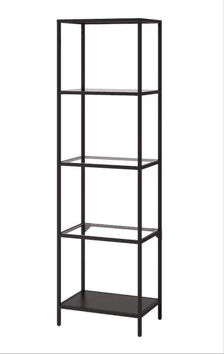Regał, czarnobrąz/szkło, 51x175 cm VITTSJÖ