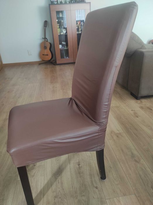 5 Conforama Living Room Chairs with Brown Covers64751793772674120