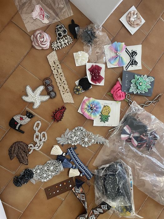 Lote de Aplicações e Acessórios para Costura e DIY
